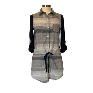 Anthropologie Postmark 9 H15 STCL Rowena Small Button Down Striped Tunic…